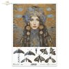kobieta, kobiety, Klimt, sztuka, złoto, biżuteria, moda, mozaika, ćma, ćmy, secesja, motywy secesyjne, Art Nouveau motifs, Inspired by Klimt, 3D efekt, woman, women, Klimt, art, gold, jewellery, fashion, mosaic, moth, moths, Art Nouveau